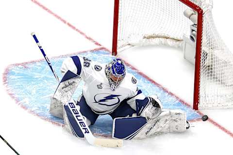 Andrei Vasilevskiy #88 of the Tampa Bay Lightning. (Photo by Bruce Bennett/Getty Images)