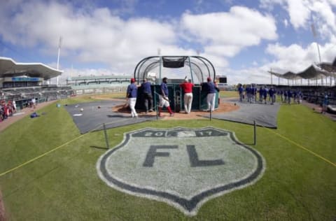 Feb 24, 2017; Fort Myers, FL, USA; A general view of Fenway South as Boston Red Sox takes batting practice prior to their spring training game against the New York Mets at JetBlue Park. Mandatory Credit: Kim Klement-USA TODAY Sports. MLB.