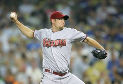 Brandon Webb #17 of the Arizona Diamondbacks (Photo by Lisa Blumenfeld/Getty Images)