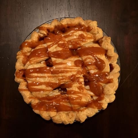 A photo of salted caramel apple pie from Bramble.