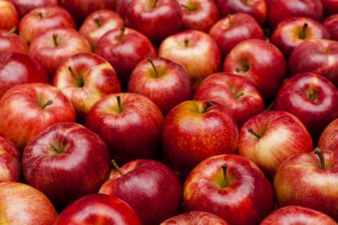 A close up of red apples.