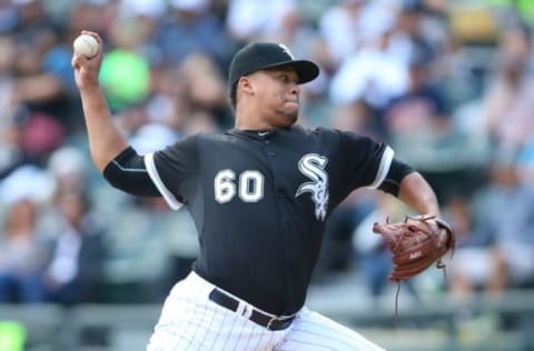 Sep 13, 2015; Chicago, IL, USA; Chicago White Sox relief pitcher Frankie Monntas (60) enters the game against the Minnesota Twins at U.S Cellular Field. Mandatory Credit: Caylor Arnold-USA TODAY Sports