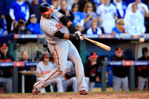 Nelson Cruz #23 of the Baltimore Orioles (Photo by Jamie Squire/Getty Images)