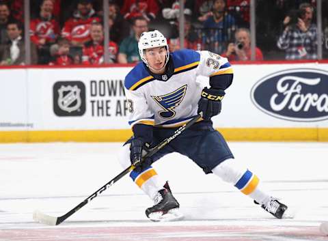 Jordan Kyrou #33 of the St. Louis Blues (Photo by Bruce Bennett/Getty Images)