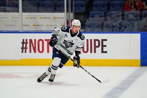 Zachary Bolduc #15 of the Rimouski Oceanic. (Photo by Mathieu Belanger/Getty Images)