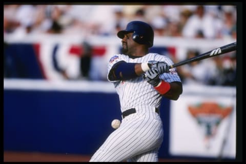 Greg Vaughn of the San Diego Padres (Mandatory Credit: Jed Jacobsohn /Allsport)