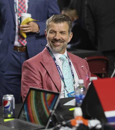 VANCOUVER, BRITISH COLUMBIA – JUNE 21: Marc Bergevin of the Montreal Canadiens attends the 2019 NHL Draft at the Rogers Arena on June 21, 2019 in Vancouver, Canada. (Photo by Bruce Bennett/Getty Images)