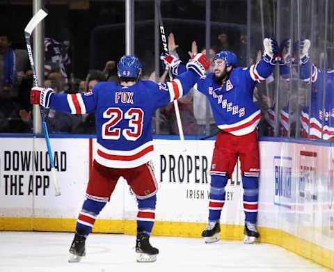 Mika Zibanejad #93 of the New York Rangers (Photo by Bruce Bennett/Getty Images)