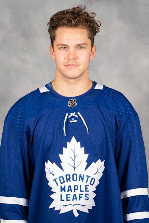 TORONTO, CANADA – SEPTEMBER 12: Jesper Lindgren of the Toronto Maple Leafs poses for his official headshot for the 2019-2020 season on September 12, 2019 at Ford Performance Centre in Toronto, Ontario, Canada. (Photo by Mark Blinch/NHLI via Getty Images)