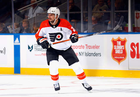 Scott Laughton getting a taste of the preseason action for the Flyers. (Photo by Bruce Bennett/Getty Images)