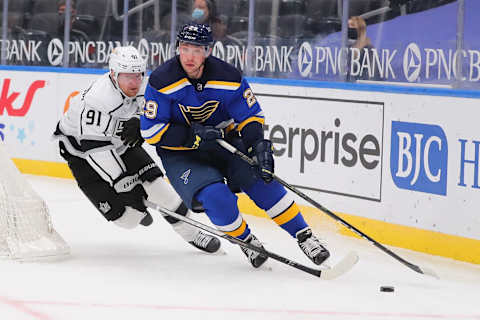 Vince Dunn #29 of the St. Louis Blues. (Photo by Dilip Vishwanat/Getty Images)