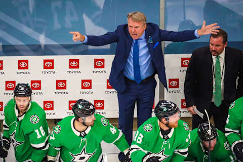 Aug 13, 2020; Edmonton, Alberta, CAN; Dallas Stars head coach Rick Bowness. Mandatory Credit: Sergei Belski-USA TODAY Sports