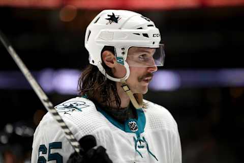 Erik Karlsson #65 of the San Jose Sharks. (Photo by Sean M. Haffey/Getty Images)