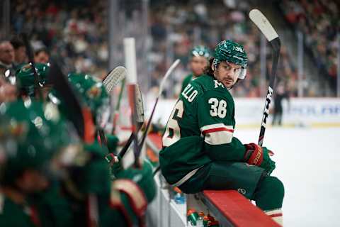 ST PAUL, MINNESOTA – JANUARY 05: Mats Zuccarello #36 of the Minnesota Wild looks on during the game against the Calgary Flames at Xcel Energy Center on January 5, 2020 in St Paul, Minnesota. The Flames defeated the Wild 5-4 in a shootout. (Photo by Hannah Foslien/Getty Images)