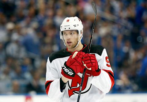 New Jersey Devils left wing Taylor Hall (9): Kim Klement-USA TODAY Sports