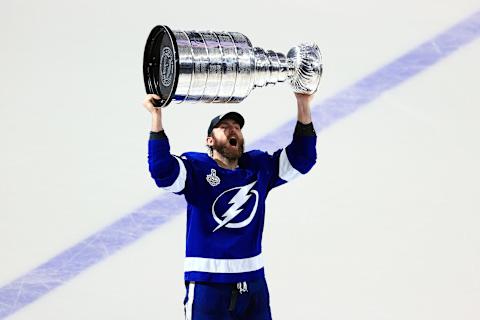 Barclay Goodrow #19 of the Tampa Bay Lightning. (Photo by Mike Ehrmann/Getty Images)