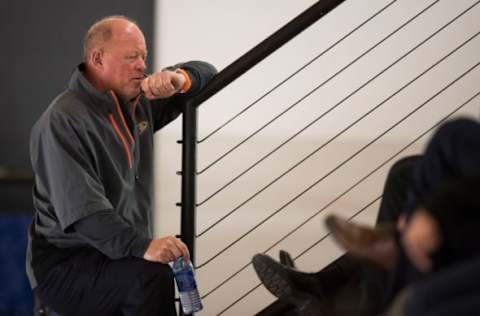 ANAHEIM, CA – JUNE 29: GM Bob Murray talks with his staff during the Anaheim Ducks’ annual development camp at Anaheim ICE in Anaheim on Friday, June 29, 2018. (Photo by Kevin Sullivan/Orange County Register via Getty Images)