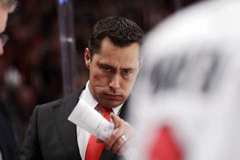 STOCKHOLM, SWEDEN – NOVEMBER 10: Guy Boucher, head coach of Ottawa Senators during the 2017 SAP NHL Global Series match between Ottawa Senators and Colorado Avalanche at Ericsson Globe on November 10, 2017 in Stockholm, Sweden. (Photo by Nils Petter Nilsson/Ombrello/Getty Images)