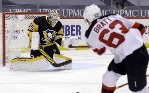 New Jersey Devils left wing Jesper Bratt (63): (Charles LeClaire-USA TODAY Sports)