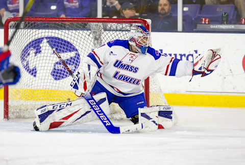 Massachusetts Lowell River Hawks, Logan Neaton #1 (Photo by Richard T Gagnon/Getty Images)