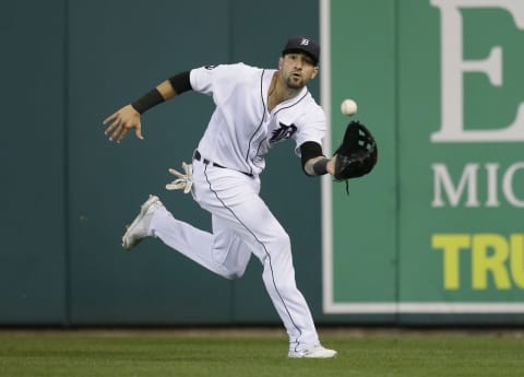 DETROIT, MI – SEPTEMBER 16: Right fielder Nicholas Castellanos #9 of the Detroit Tigers catches a fly ball hit by Yolmer Sanchez of the Chicago White Sox for an out during the seventh inning at Comerica Park on September 16, 2017 in Detroit, Michigan. (Photo by Duane Burleson/Getty Images)