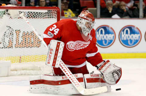 NHL Power Rankings: Detroit Red Wings goalie Petr Mrazek (34) makes a save during the second period against the Toronto Maple Leafs at Joe Louis Arena. Mandatory Credit: Raj Mehta-USA TODAY Sports