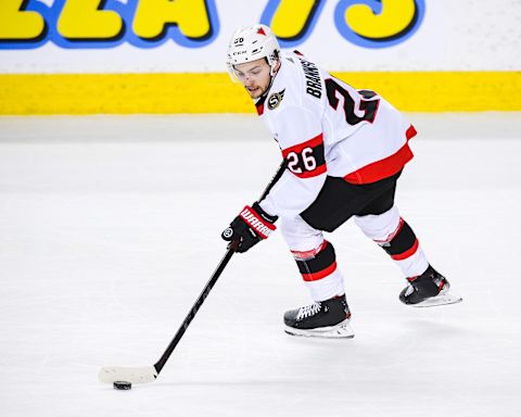 Erik Brannstrom #26 of the Ottawa Senators. (Photo by Derek Leung/Getty Images)