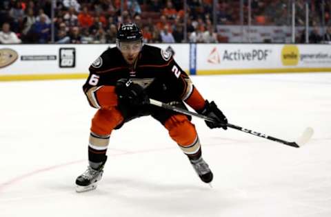 ANAHEIM, CA – OCTOBER 26: Emerson Etem #26 of the Anaheim Ducks skates during the third period of a game against the Nashville Predators. (Photo by Sean M. Haffey/Getty Images)