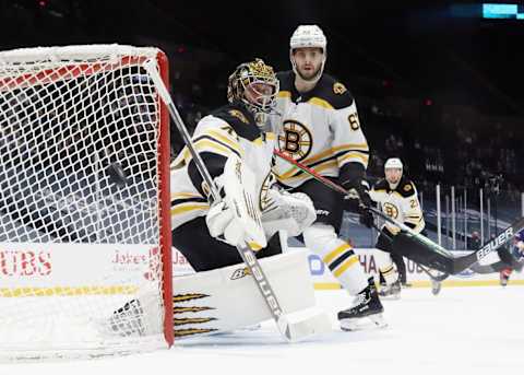 UNIONDALE, NEW YORK – MARCH 09: Jaroslav Halak #41 of the Boston Bruins  . (Photo by Bruce Bennett/Getty Images)