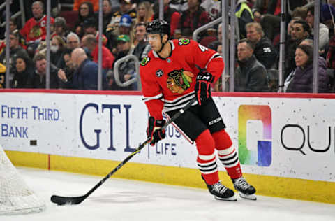 Seth Jones #4, Chicago Blackhawks (Photo by Jamie Sabau/Getty Images)