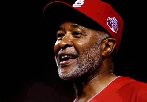 ST. LOUIS – JULY 12: Hall of famer Ozzie Smith looks on during the Taco Bell All-Star Legends