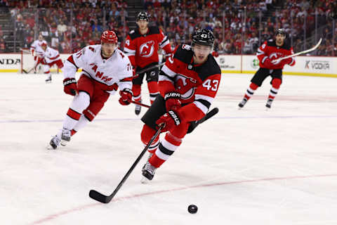 New Jersey Devils defenseman Luke Hughes (43): Ed Mulholland-USA TODAY Sports