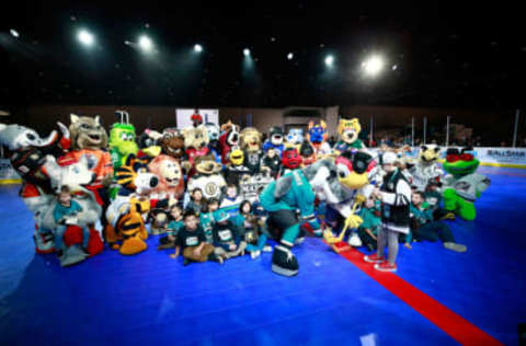 SAN JOSE, CA – JANUARY 24: SJ Sharkie of the San Jose Sharks and Thunderbug of the Tampa Bay Lightning take a face-off during the 2019 NHL All-Star – Mascot Showdown on January 24, 2019 in San Jose, California. (Photo by Jeff Vinnick/NHLI via Getty Images)