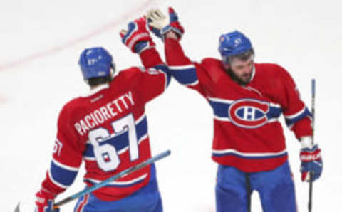 Montreal Canadiens right wing Alexander Radulov (47) celebrates his goal against New York Rangers with left wing Max Pacioretty (67) (Jean-Yves Ahern-USA TODAY Sports)