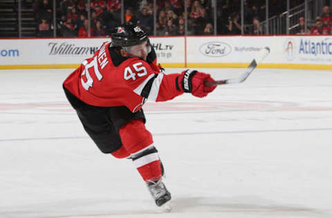 NEWARK, NEW JERSEY – OCTOBER 27: Sami Vatanen #45 of the New Jersey Devils skates against the Florida Panthers at the Prudential Center on October 27, 2018 in Newark, New Jersey. The Devils defeated the Panthers 3-2. (Photo by Bruce Bennett/Getty Images)