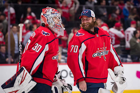 Ilya Samsonov, Braden Holtby, Washington Capitals (Photo by Scott Taetsch/Getty Images)