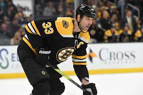 BOSTON, MA – NOVEMBER 16: Zdeno Chara #33 of the Boston Bruins faces off against the Washington Capitals at the TD Garden on November 16, 2019 in Boston, Massachusetts. (Photo by Steve Babineau/NHLI via Getty Images)