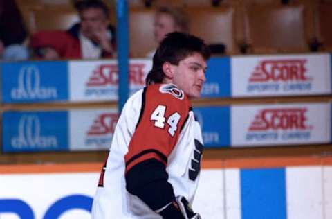 Corey Foster #44 of the Philadelphia Flyers (Photo by Graig Abel/Getty Images)