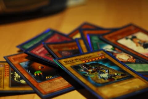 Yu-Gi-Oh! cards on a table