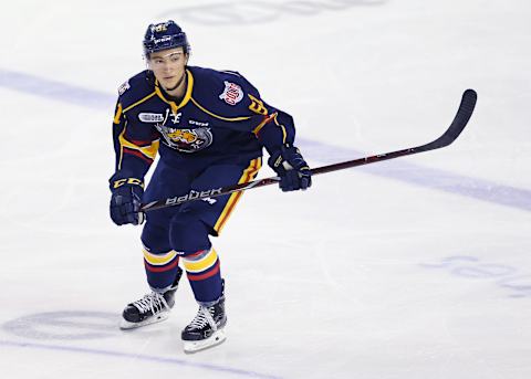 ST CATHARINES, ON – OCTOBER 11: Ryan Suzuki #61 of the Barrie Colts skates during an OHL game against the Niagara IceDogs at Meridian Centre on October 11, 2018 in St Catharines, Canada. (Photo by Vaughn Ridley/Getty Images)