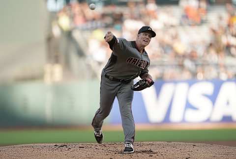 Considering the rotation except for Nola, Greinke would be a difference-maker through 2021. Photo by Thearon W. Henderson/Getty Images.