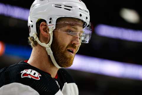 Dougie Hamilton #7 of the New Jersey Devils. (Photo by Jaylynn Nash/Getty Images)