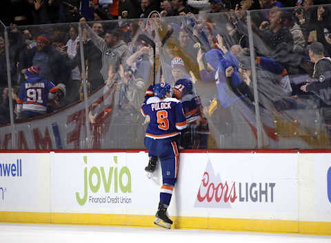 Ryan Pulock #6 of the New York Islanders. (Photo by Bruce Bennett/Getty Images)