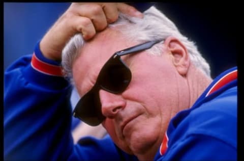 24 Jul 1993: Manager Dallas Green of the New York Mets looks on during a game against the Los Angeles Dodgers at Shea Stadium in Flushing, New York.