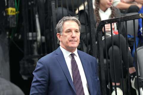 Dec 20, 2022; Toronto, Ontario, CAN; Toronto Maple Leafs President and Alternate Governor Brendan Shanahan watched the game Tampa Bay Lightning during the first period at Scotiabank Arena. Mandatory Credit: Nick Turchiaro-USA TODAY Sports