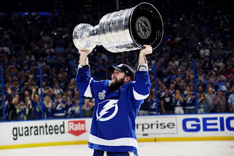 Nikita Kucherov #86 of the Tampa Bay Lightning. (Photo by Bruce Bennett/Getty Images)