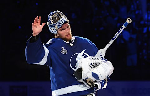 Andrei Vasilevskiy #88 of the Tampa Bay Lightning. (Photo by Bruce Bennett/Getty Images)