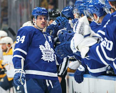 TORONTO, ON – NOVEMBER 16: Auston Matthews #34 of the Toronto Maple Leafs .(Photo by Claus Andersen/Getty Images)