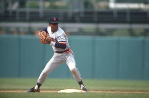 BALTIMORE, MD – CIRCA 1984: Lou Whitaker #1 of the Detroit Tigers in action against the Baltimore Orioles during an Major League Baseball game circa 1984 at Memorial Stadium in Baltimore, Maryland. Whitaker played for the Tigers from 1977-95. (Photo by Focus on Sport/Getty Images)