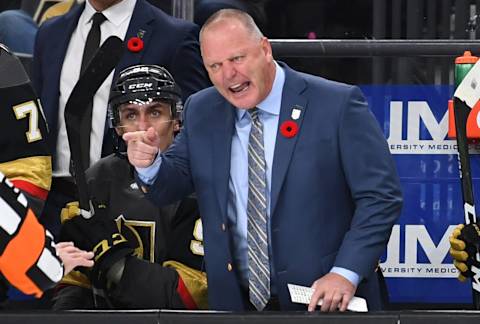 Vegas Golden Knights head coach Gerard Gallant Mandatory Credit: Stephen R. Sylvanie-USA TODAY Sports